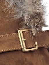 baratos Botas de neve e inverno-Botas de inverno femininas de camurça verde mocassim com forro de pele e detalhes de franjas – botas de neve confortáveis na altura do joelho para o tempo frio