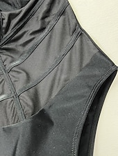 voordelige Eendelige badpakken-Dames Zwemkleding Een stukje Monokini Zwempak Netstof Blote rug Buikcontrole Hoge taille Slank Vakantie Strand Kleding Effen Kleur Halternek Mouwloos Badpakken