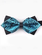baratos Gravatas masculinas e gravatas borboleta-gravata borboleta masculina com padrão floral – elegantes gravatas borboleta jacquard em vermelho, dourado, azul e preto, perfeitas para eventos formais e casamentos
