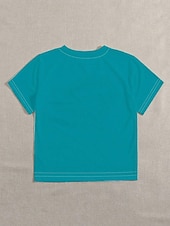 billige Boho t-skjorte-Dame T skjorte Tegneserie Fritid Kortermet Rund hals Vanlige topper Daglig Trykt mønster Blå Høst Vinter