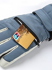 cheap Men&#039; Gloves-Men&#039;s Waterproof Winter Gloves - Insulated Ski and Snowboarding Gloves with Adjustable Strap, Anti-Slip Palm, and Warm Fleece Lining