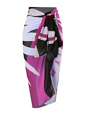 cheap One-piece swimsuits-Women&#039;s Swimwear One Piece 2 Piece Monokini Skirt Swimsuit Backless Tummy Control High Waist Slim Vacation Beach Wear Leaves Halter Neck Sleeveless Bathing Suits