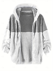 abordables sudaderas de lana-Hombre Sudadera con cremallera Sudadera con capucha y cremallera completa Chaqueta de lana Sudadera con capucha de lana Negro Azul Marino Caqui Gris Con Capucha Bloque de color Cerrar Retazos Deporte
