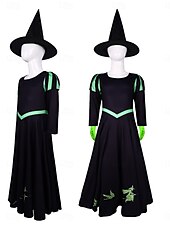 levne Dívčí kostýmy-Čerodějnice Glinda Elphaba Šaty Úbory Kostým Valpuržina noc Filmové televizní tématické kostýmy Filmové kostýmy for Dívčí Dětské předvečer Všech svatých Karneval Mardi Gras Výkon Párty Podium