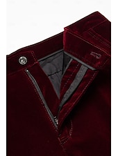 cheap Slim-Men&#039;s Dress Pants Winter Pants Trousers Slacks Suit Pants Pocket Plain Comfort Breathable Outdoor Daily Going out Fashion Casual Black Wine