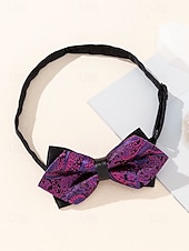 baratos Gravatas masculinas e gravatas borboleta-gravata borboleta masculina com padrão floral – elegantes gravatas borboleta jacquard em vermelho, dourado, azul e preto, perfeitas para eventos formais e casamentos