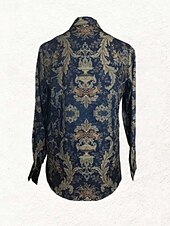 cheap Boho Tops-Women&#039;s Shirt Boho Shirt Long Sleeve V Neck Navy Blue Fall Winter