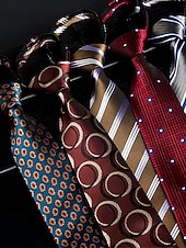baratos Gravatas masculinas e gravatas borboleta-gravatas clássicas masculinas de seda sintética com zíper – conjunto de gravatas com padrões variados para trajes formais e de negócios