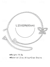 abordables Bracelet pour femme-élégant bijou de chaîne d&#039;épaule en strass papillon pour femme - accessoire de chaîne de corps en cristal étincelant, parfait pour les fêtes et les soirées