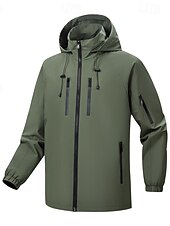 levne Pánské elitní svrchní oblečení-Pánské Outdoorová bunda Kapsa na zip Více kapes Jaro Podzim Zima Pevná barva Sportovní Neutrální Kapuce Černá Bílá Armádní zelená Sytě červená Saka