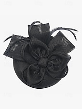 abordables Accessoires pour cheveux pour femmes-chapeau fascinateur vert pour femme avec nœud et plumes – coiffe élégante pour mariages, goûters et occasions spéciales