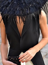 abordables Robes de cocktail-Robe de cocktail Fourreau  Colonne Robe en smoking Robe élégante Formelle Longueur au sol Sans manches Col en V Crêpe extensible avec fente Robes
