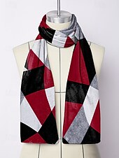 cheap Women&#039;s Scarves-Geometric Print Polyester Scarf for Men and Women - Lightweight and Stylish Accessory for Casual and Formal Outfits