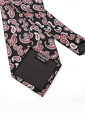 baratos Gravatas masculinas e gravatas borboleta-gravatas masculinas de seda sintética com padrão retrô - gravatas vintage com estampa floral e geométrica para uso formal e empresarial