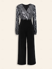 economico Jumpsuits-tuta a gamba larga con frange di paillettes