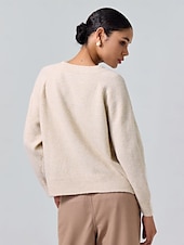 abordables pull pour femme-pull en laine mélangée brodé en tricot