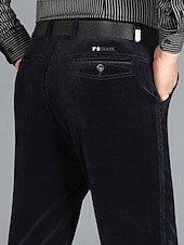cheap Slim-Men&#039;s Dress Pants Winter Pants Trousers Slacks Suit Pants Pocket Plain Comfort Breathable Outdoor Daily Going out Fashion Casual Black Wine