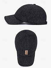 baratos Chapéus Masculinos-boné de beisebol de lã de inverno masculino com protetores de orelha – chapéu com padrão espinha de peixe quente e estiloso, disponível em cinza, cinza escuro e marrom, perfeito para atividades ao ar livre em climas frios
