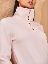 billiga Kvinnors golfkläder-Dam Pullover-tröja Svart Vit Rosa Långärmad Överdelar Golfkläder för damer Kläder Outfits Bär kläder