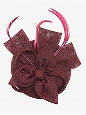 abordables Accessoires pour cheveux pour femmes-chapeau fascinateur vert pour femme avec nœud et plumes – coiffe élégante pour mariages, goûters et occasions spéciales