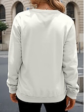 levne Zvířata vrcholy-dámská mikina ležérní králík street dailywear crew potisk krku dlouhý rukáv bílý podzim zima