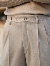 voordelige Dun-Voor heren Afstuderen Pakken Napels Broek Broek Chinese Knop Zak Effen Comfort Formeel Feest Werk Modieus Klassieke Stijl Donkergrijs Abrikoos Micro-elastisch