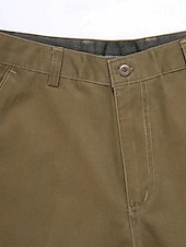 baratos Magro-Homens Social Calças chinês Botões Bolsos Côr Sólida Conforto Formal Festa Trabalho Moda Estilo Clássico Exército verde Preto Micro-Elástica