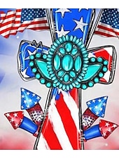 preiswerte Unabhängigkeitstag Top-Unabhängigkeitstag Damen Patriotic Fourth of July T-Shirt Täglich Lässig Kurzarm Blau Sommer Frühling