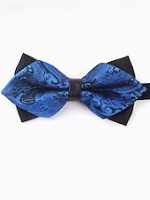 baratos Gravatas masculinas e gravatas borboleta-gravata borboleta masculina com padrão floral – elegantes gravatas borboleta jacquard em vermelho, dourado, azul e preto, perfeitas para eventos formais e casamentos