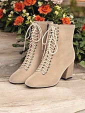 preiswerte Stiefeletten-Burgunderfarbene Damen-Schnürstiefeletten mit Blockabsatz – schickes und wandlungsfähiges Schuhwerk für Herbst-Outfits und Freizeit