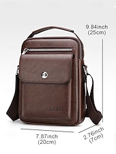 economico Borselli da uomo-borsa a tracolla vintage in similpelle marrone da uomo – borsa a tracolla compatta con più tasche per viaggi, lavoro e uso quotidiano