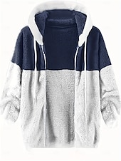 abordables sudaderas de lana-Hombre Sudadera con cremallera Sudadera con capucha y cremallera completa Chaqueta de lana Sudadera con capucha de lana Negro Azul Marino Caqui Gris Con Capucha Bloque de color Cerrar Retazos Deporte