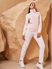 billiga Kvinnors golfkläder-Dam Pullover-tröja Svart Vit Rosa Långärmad Överdelar Golfkläder för damer Kläder Outfits Bär kläder