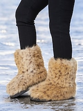 levne Sníh a zimní boty-dámské sněhule z umělé kožešiny s leopardím vzorem – teplé a stylové zimní outdoorové boty do chladného počasí