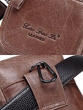 economico Borselli da uomo-borsa a tracolla vintage in pelle marrone per uomo – borsa a tracolla compatta con scomparti con cerniera e tracolla regolabile per l&#039;uso quotidiano