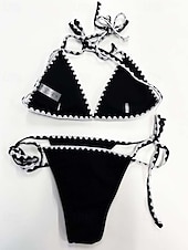 abordables Bikini-Femme Maillots de Bain Bikinis Maillot de bain Elégant Mode Couleur unie Sans Manches Maillots de bain