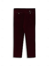 cheap Slim-Men&#039;s Dress Pants Winter Pants Trousers Slacks Suit Pants Pocket Plain Comfort Breathable Outdoor Daily Going out Fashion Casual Black Wine