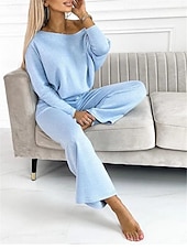 ensemble de vêtements de détente pour femmes, haut à manches longues à une épaule et jogging, costume décontracté confortable, gris clair neutre, loisirs à domicile, vêtements quotidiens, mode abordables Ensembles chemisiers pour femmes-ensemble de vêtements de détente pour femmes, haut à manches longues à une épaule et jogging, costume décontracté confortable, gris clair neutre, loisirs à domicile, vêtements quotidiens, mode