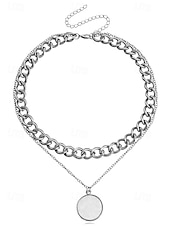 billiga Kvinnors halsband-elegant lagerhalsband med guldkedja - runt hänge &amp; chunky choker för kvinnor, perfekt för formella evenemang och fester