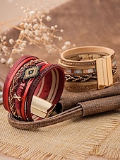 tanie Bransoletka damska-boho koralikowa wielowarstwowa skórzana bransoletka – modna damska bransoletka z zapięciem magnetycznym do swobodnych i boho stylizacji