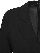 cheap Work Dresses-Women&#039;s Casual Dress Mini Dress Patchwork Buttons Casual Formal V Neck Long Sleeve Black Wine Gray Color