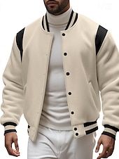 cheap Men&#039;s Jackets &amp; Coats-Men&#039;s Lightweight Jacket Casual Jacket Varsity Jacket Daily Vacation Wearproof Pocket Spring &amp;  Fall Color Block Fashion Classic Stand Collar Regular Dark Gray Black Red Navy Blue Light Grey Jacket