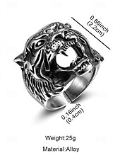 cheap Men&#039;s Jewelry-Vintage Tiger Head Ring for Men | Bold and Edgy Punk Style
