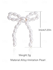 cheap Women&#039;s Earring-Elegant Pearl Bow Earrings with Delicate Design | Perfect for Everyday Wear and Special Occasions