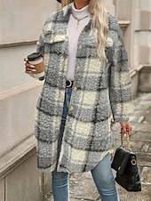 economico Cappotti Invernali-Per donna Cappotto invernale Giacca invernale Giacca in pile Giacca in sherpa Esterno Strada Giornaliero Autunno Inverno Standard Cappotto Standard Tenere al caldo Traspirante Contemporaneo Moda