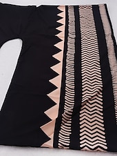preiswerte Ausgefallene Kleider-Langes Damenkleid Maxikleid Boho-Kleid Freizeitkleid Swing-Kleid Sommerkleid Vintage Urlaub Alltag Strand Regular Fit Geometrisch 3/4-Ärmel V-Ausschnitt Schwarz Sommer Frühling Herbst