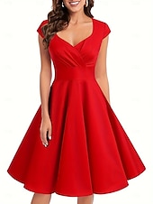 preiswerte SCHWARZ-A-Linie Abendkleid Brautmutter Kleid Formal Knielang Lange Ärmel V-Ausschnitt Gürtel  Schärpe Italien Satin mit gerafftem Detail