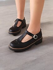 abordables Années 1950-chaussures Mary Jane en similicuir marron clair pour femmes avec bride en T et détails brogue, semelle robuste pour un port quotidien confortable et des tenues de style vintage