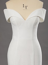 preiswerte Hochzeitskleider-Halle Hochzeitskleider Meerjungfrau  Trompete Sweetheart Langarm Gericht Zug Satin Brautkleider Mit Einfarbig 2025