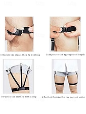 お買い得  メンズネクタイ＆蝶ネクタイ-滑り止めクリップ付きの男性用調節可能なシャツステイ、ビジネス、フォーマルウェア、日常使用に適した伸縮性のあるガータースタイルのシャツホルダー